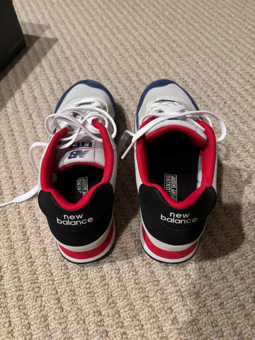 New Balance Men's White, Navy & Red Casual Sneakers - Picture 3 of 5